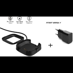 DrPhone USB Oplaadkabel Adapter - Geschikt voor Fitbit Versa 1 - Docking Lader + Adapter - Zwart