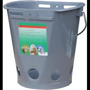 Lambar 2-zijdige Lammer Emmer met 5 gaten voor spenen - Spenen niet inbegrepen - 8 Liter - Grijs