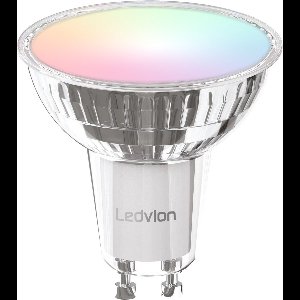 Ledvion - Smart RGB+CCT GU10 LED Spot - 4,9W - 345L - Dimbaar - Wifi-Alexa & Google Home