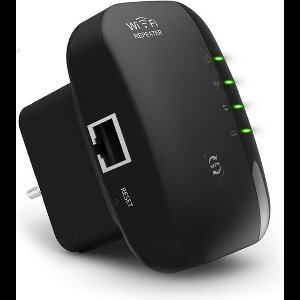 Gymston WiFi Versterker Stopcontact - Met Internet Kabel - Zwart