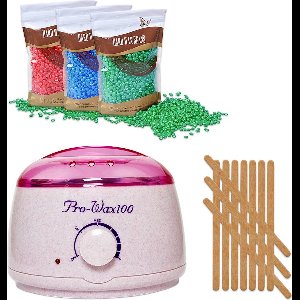 Waxapparaat starterset 100Watt-creme/roze-ontharen-wax beans-wax verwarmer