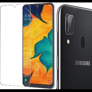 Screenprotector geschikt voor Samsung Galaxy A30 - Camera Screen Protector Glas