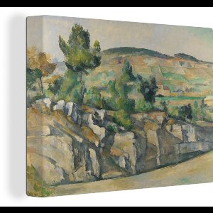 Canvas Schilderij Hillside in Provence - Schilderij van Paul Cézanne - 40x30 cm - Wanddecoratie