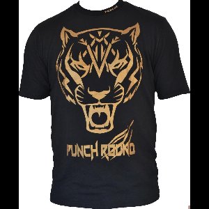 Punch Round Tiger Razor Shirt Kids Zwart Goud - Kids - 6 Jaar