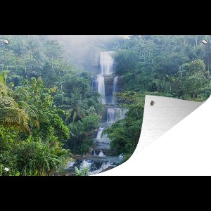 Muurdecoratie Watervallen in Indonesië - 180x120 cm - Tuinposter - Tuindoek - Buitenposter