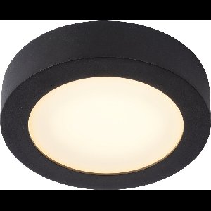 Lucide BRICE-LED - Plafonnière (Plafondlamp) Badkamer - Ø 18 cm - LED Dimbaar - 1x12W 3000K - IP44 - Zwart