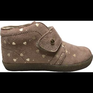 Falcotto - Conte VL - Mt 22 - velcro suede schoenen- gouden hartjes - oud roze