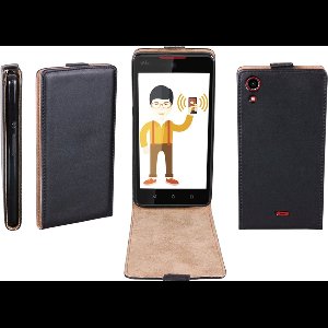 Patona Flip case voor Wiko Rainbow Lite zwart ultra slank