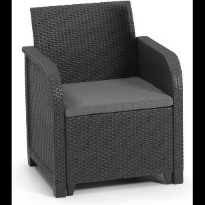 Tuinstoel Allibert by KETER San Remo Synthetische rotan Donker grijs PP (65 x 63 x 74 cm)