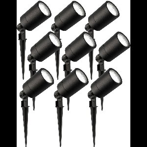 Ledvion - 9X LED Prikspots - 6500K - Zwart - 5W - IP65