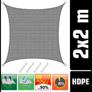 2x2 Zonneluifel Waterdoorlatend - Vierkant Tuinluifel - Zonwering Patio Terras Balkon Bescherming