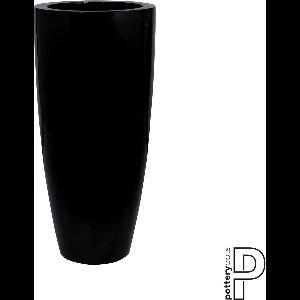 Pottery Pots Plantenpot-Plantenbak Hooglanzend Zwart D 47 cm H 100 cm