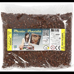 PhotoPearls strijkkralen, afm 5x5 mm, gatgrootte 2,5 mm, bruin (3), 6000stuks Navulling