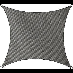 Livn Schaduwdoek Como polyester vierkant 5m antraciet - 100% UV-bescherming - Dikte doek: 160 gr/m2 - Inclusief bevestigingskoord en 5 mm dikke RVS bevestigingsringen