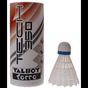 Talbot Torro Badminton Shuttles Tech 350 Wit/blauw 3 Stuks