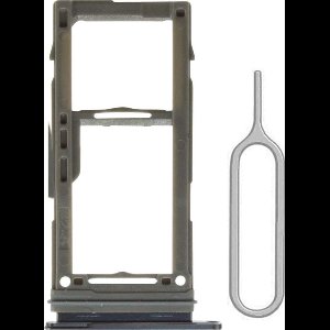 Single SIM + SD kaarthouder geschikt voor de Samsung Galaxy S10/S10 Plus - zwart