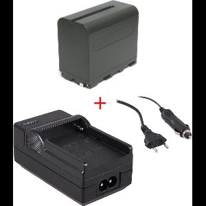 Huismerk Accu NP-F970 + accu-lader voor LED-lampen en div. Sony videocamera's