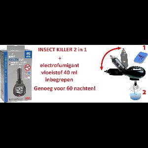 INSECT KILLER 12/24V - Sigarettenaansteker met geïntegreerde elektrische verstuiver voor insectenafweermiddel + extra electrofumigant vloeistof 40 ml tot 60 nachten - Diffuser voor anti-muggenmiddel, 12/24V - vrachtwagen - bestelbus - bus - auto