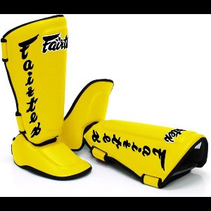 Fairtex SP7 Twister - afneembare Wreef en Scheenbeschermers - Geel - Maat S