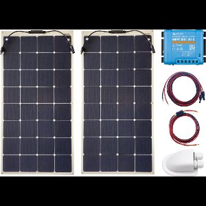 Overloopbare flexibele zonnepanelen set 240Wp premium – Victron Energy MPPT Laadregelaar 100/20 Bluetooth – zonnepaneel Compleet Pakket - Kabel met connector - zonnepaneel camper - zonnepanelen camper - zonnepanelen boot - caravan