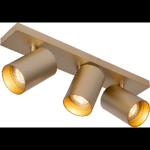 Atmooz - Plafondlamp Nuo 3 - Goud - Ø 7 cm - 3 Kantelbare Spots - Metaal - GU10 Fitting - 50W - Luxe Opbouwspot voor Accentverlichting