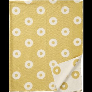 Rings organic cotton ledikantdeken  geel - Klippan 90x140 cm