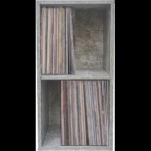 VDD Vinyl - Platenspeler Meubel - Lp kast - Vinyl kast - Platenspeler kast - Lp meubel - Platen kast - Vinyl opberg systeem - Lp platen opbergkast - Opbergen lp vinyl platen - Vinyl opbergkas - Vinyl houder - 69 x 34 x 33 cm - Grijs beton