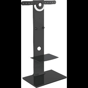 TV standaard - tv statief voet - hout met glas - hoogte verstelbaar tot 125 cm