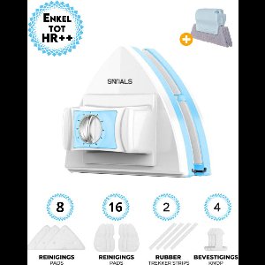 SNTIALS - Magnetische ramenwasser 5-25mm - Geschikt voor HR / HR+ - Alle Soorten Ramen - Verschillende Standen - Verstelbaar - Binnen en Buitenzijde Raam - Extra Accessoires - Gratis schoonmaakborstel - 30 dagen garantie - Cadeau