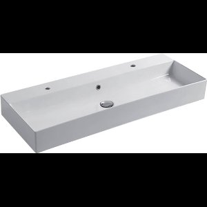 Saqu Square Wastafel 1 bak 2 krg 120x40x12 cm Mat Wit