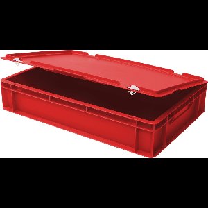 Alpac Stapelbak met deksel - Opbergbak met deksel - 600 x 400 x 136 mm - 20L - Rood
