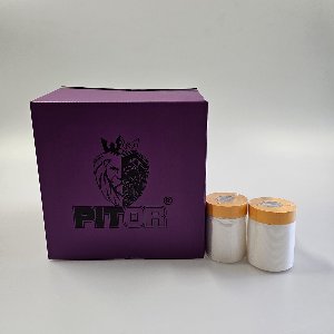 Maskeerfolie met fine tape geel - 550mm x 25m x 30 stuks (PITOR®)