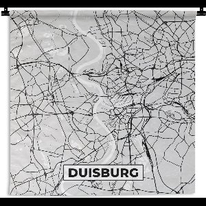 Wandkleed - Wanddoek - Duisburg - Kaart - Plattegrond - Stadskaart - Duitsland - 60x60 cm - Wandtapijt