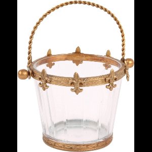 Baroque - Theelicht - Koekschaaltje koper 10 cm - 8x10x10 - Brass+glass