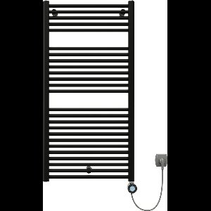 Plieger Palermo Nexus Pack Elektrische Designradiator – Handdoekradiator – Complete set – 117.5 cm x 50 cm – 600 Watt – Mat zwart