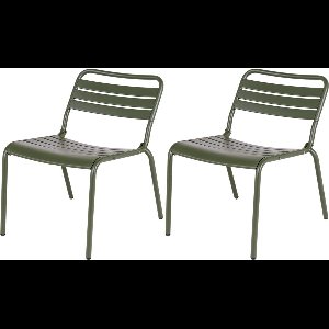 MaximaVida metalen loungestoel Max XXL olijfgroen - doos per 2 stuks