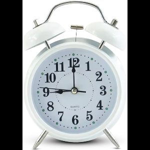 IvoQ Witte Wekker - Klassiek Design - Dubbele Bel - Stil Alarm