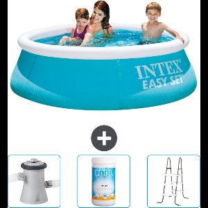 Intex Rond Opblaasbaar Easy Set Zwembad - 183 x 51 cm - Blauw - Inclusief Zwembadfilterpomp - Chloor - Ladder