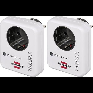 Brennenstuhl 1506980 Overspanningsbeveiliging tussenstekker Set van 2 stuks Wit