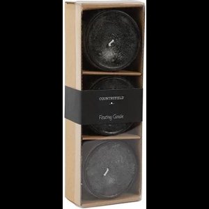 Countryfield drijfkaars Bollie - Voor in jouw water - Drijfbare Kaarsen - Zwarte Drijfkaarsjes - Kleine Kaarsjes voor Drijfschalen - Drijfkaarsjes - Kleine Kaarsen - Kaarsen - Geurkaarsen - Decoratieve Sfeermakers - H5-B4cm - Zwart