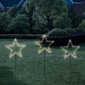Solar kerstster priklamp buiten 'Stella' - Set van 3 stervormige priklampen - Kerstverlichting - Feestverlichting - Tuinverlichting op zonne-energie