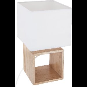 Atmosphera Créateur d'intérieur® - Decoratieve tafellamp - lamp - E14 lamp - verlichting  - nachtlampje - lampenkap - hout -