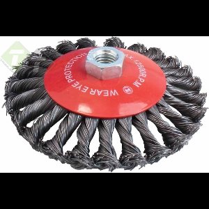 staalborstelschijf vlak - 125mm - staalborstel getordeerd - m14 - satra