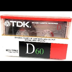 TDK D60 Dynamic Cassette Low Noise (5-Pack) (Vintage 1988)