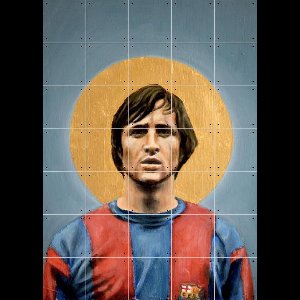 IXXI Johan Cruyff, David Diehl - 100 x 140 cm - Gratis ophangtool - Grote wanddecoratie en posters - Illustraties, Kleurrijk, Grafisch Ontwerp