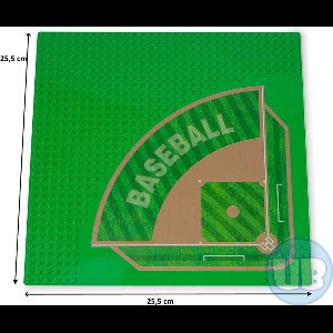 Uniblocks City wegenplaat Baseballveld - Honkbalveld - 25,5 x 25,5 cm | Bouwplaat 32x32 noppen |wegen | stad | city | combineer met Lego bouwplaten | Geschikt voor LEGO bouwplaten bouwplaat wegplaat