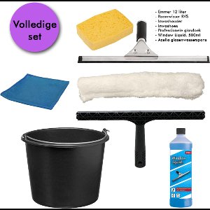 Professionele Glasreinigingsset 5in1 | 35cm Set inclusief Azella spons & GRATIS professionele glasdoek