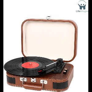 LifeStages - Platenspeler Met Speakers - Bluetooth Platenspeler Met Luidsprekers - 33/45/78 RPM, Riemaandrijving, Vinyl, USB - Retro Platenspeler - Vinyl Naar MP3