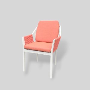 Tierra Outdoor Tuinstoel Liv Rope - Dining Tuinstoel - Aluminium - wit / Lobster red