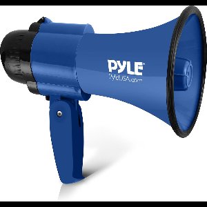 Pyle Megafoon- Toeter met Sirene – Draagbare Luidspreker- Compacte Luidsprekerhoorn- 30 Watt - Microfoon- PA Geluid- Vouwbare Handgreep voor Cheerleading, Politiegebruik -Blauw